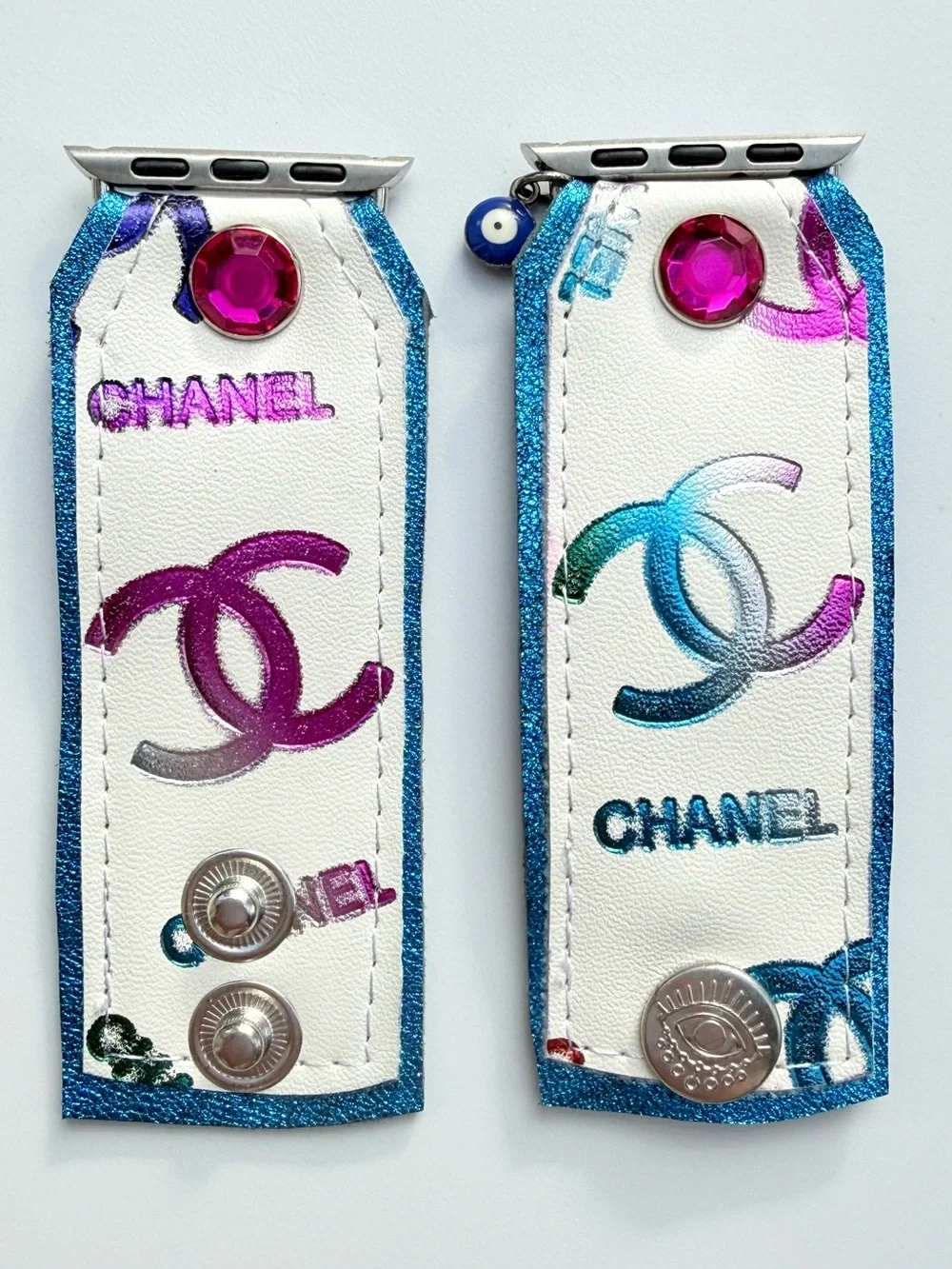 Watch Me Creations Majestic‎ Rainbow Crystal Blue CC Apple Watch Band